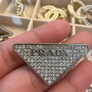 Silver Crystal Embellished Brooch